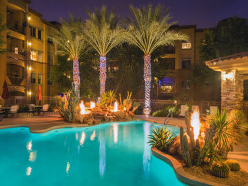 Toscana Condo Rentals pool at dusk