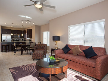 phoenix condo rentals - milano living and dining room