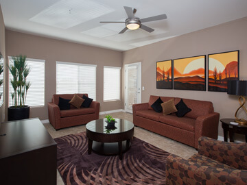 phoenix condo rentals - venitia living area